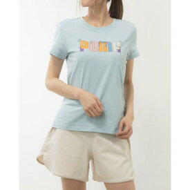 プーマ PUMA レディース 半袖Tシャツ ESS+ ロゴ グラフィック Tシャツ_ 681231 （ターコイズ サーフ）