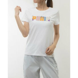 プーマ PUMA レディース 半袖Tシャツ ESS+ ロゴ グラフィック Tシャツ_ 681231 （プーマ ホワイト）