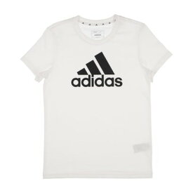 アディダス adidas ジュニア 半袖Tシャツ エッセンシャルズ ビッグロゴ コットン半袖Tシャツ IC6121 （ホワイト/ブラック）