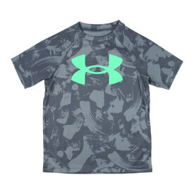 アンダーアーマー UNDER ARMOUR ジュニア 半袖機能Tシャツ UAテック ビッグロゴプリント ショートスリーブTシャツ 1363278 （Downpour Gray / / Vapor Green）