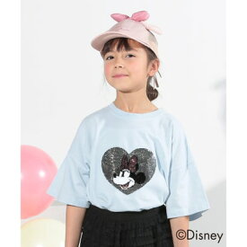 シューラルー キッズ SHOO・LA・RUE／Kids 【DISNEY】スパンコール刺繍Tシャツ （サックスブルー(090)）