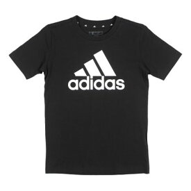 アディダス adidas ジュニア 半袖Tシャツ エッセンシャルズ ビッグロゴ コットン半袖Tシャツ IC6855 （ブラック/ホワイト）