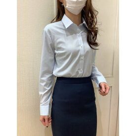 トーキョーシャツ TOKYO SHIRTS 形態安定 レギュラー衿 長袖レディースシャツ （サックス）