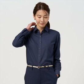 トーキョーシャツ TOKYO SHIRTS 【ストレッチ】 形態安定 レギュラー衿 長袖ニットシャツ （ネイビー）