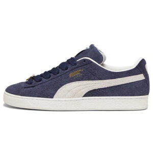 v[} PUMA SUEDE FAT LACE iNEW NAVY/FROSTED IVORYj