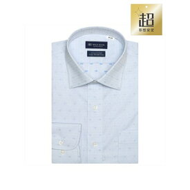 トーキョーシャツ TOKYO SHIRTS 【超形態安定】 プレミアム ワイドカラー 綿100% 長袖 ワイシャツ （ブルー）