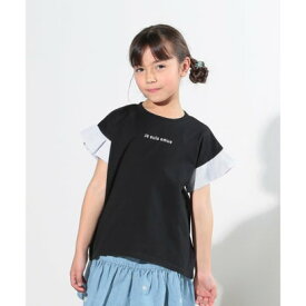 シューラルー キッズ SHOO・LA・RUE／Kids 【110-140cm】袖ストライプ使いデザインTシャツ （ブラック(019)）