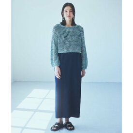 ザ ショップ ティーケー (ウィメン) THE SHOP TK(Women) ショートメッシュニット＋ワンピース （ブルーグリーン(497)）