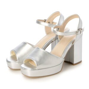 アタガール attagirl 厚底ヒールアンクルストラップサンダル (シルバースムース)