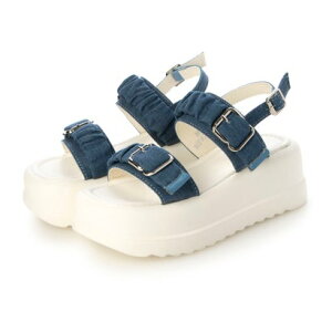 アタガール attagirl 厚底ギャザーベルトサンダル (デニム)