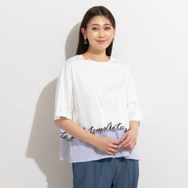 ミゼール missel レイヤード風ロゴ刺繍Tシャツ （ホワイト）