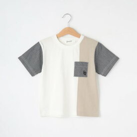 デッサン Dessin 【リンクコーデ】ストライプ切替Tシャツ （ホワイト(001)）