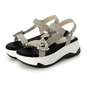 アタガール attagirl 厚底パールバックルスポーツサンダル (グレー)