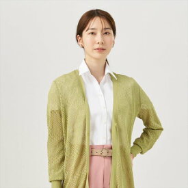 トーキョーシャツ TOKYO SHIRTS 透かしニット トッパーカーディガン （グリーン）