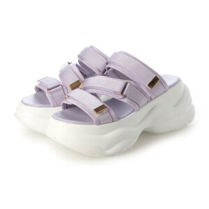 アタガール attagirl 厚底テープミュールサンダル (パープル)