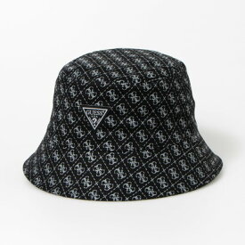 ゲス GUESS MONOGRAM Printed Bucket Hat W. Blk Triangle Logo （BLK）