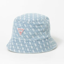 ゲス GUESS MONOGRAM Printed Bucket Hat W. Blk Triangle Logo （LBL）