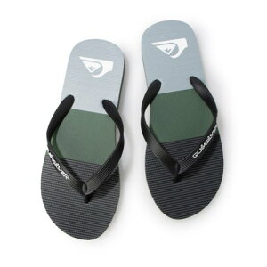 �N�C�b�N�V���o�[ QUIKSILVER �����Y �}���� �r�[�`�T���_�� MOLOKAI STRIPE AQYL101361 �iBLACK/GREY/GREEN�j