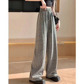 ニジブラ nijibra 360度きらめく着映え!ラインストーン涼感ワイドパンツ 韓国ファッション ハイウエスト ウエストゴム カジュアルパンツ イージーパンツ 美脚 脚長 着やせ 10代 20代 体型カバ