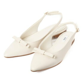 リゾイ REZOY 【24SS新作】リボン×バックストラップポインテッドトゥフラットパンプス （アイボリー）