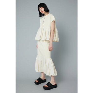 �m�\��nBalloon hem skirt WHT