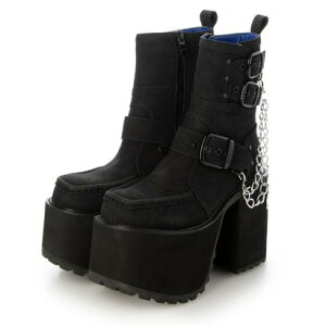 ヨースケ YOSUKE 【直営SHOP限定厚底ショートブーツ】 (ブラックシルキー)