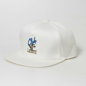 ���R�X�e LACOSTE ANIMATION FLAT VISOR CAP �iWHITE�j