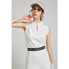 モックネックロゴノースリTOP WHT