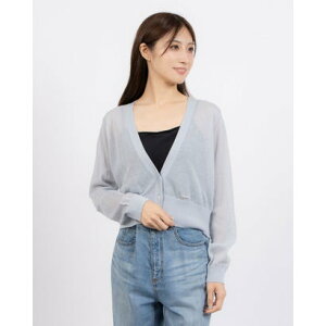 Gu LOEUVRE Cropped See-Through Cardigan iL/BLUEj