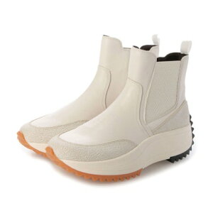 ヌーベル ヴォーグ リラックス Noubel Voug Relax 厚底トラックソール サイドゴア スニーカーブーツ (ホワイト)