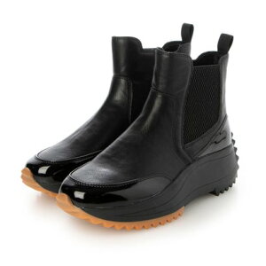 ヌーベル ヴォーグ リラックス Noubel Voug Relax 厚底トラックソール サイドゴア スニーカーブーツ (ブラック/ブラック)