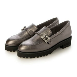 タラントン バイ ダイアナ TALANTON by DIANA ビジュー付き厚底ローファー (エタン箔本革)