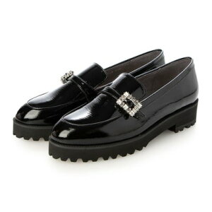 タラントン バイ ダイアナ TALANTON by DIANA ビジュー付き厚底ローファー (黒エナメル)