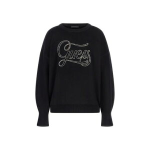 �Q�X GUESS LAURA Logo Rn Ls Sweater �iJBLK�j