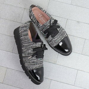 アルテミス バイ ダイアナ artemis by DIANA グログランリボン 厚底ローファー (黒生地)