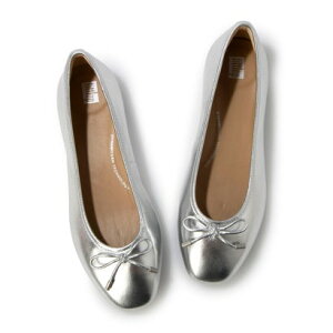 tBbgtbv fitflop DELICATO BOW SOFT METALLIC-LEATHER BALLET FLATS iSilverj