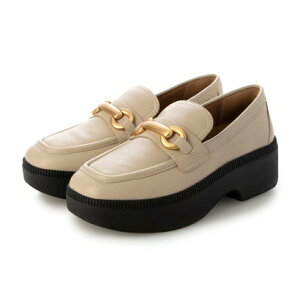 フィットフロップ fitflop F-LUMA CHUNKY-SNAFFLE LEATHER DEMI-WEDGE LOAFERS (Stone Beige)