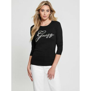 �Q�X GUESS OLIVE Logo Rn Ls Sweater �iJBLK�j