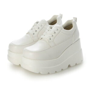 アタガール attagirl 厚底レースアップスニーカー (ホワイトスムース)