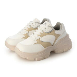 モズ moz レディース スニーカー 厚底 ダッドシューズ 2405 (ホワイト) (ホワイト)