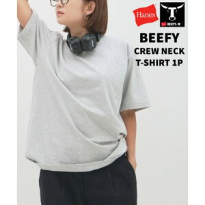 �W�[���Y���C�g JEANS MATE �yHANES�zBEEFY �r�[�t�B�[ T�V���c 1P H5180 �w�r�[�E�F�C�g �^�t�Ō^���ꂵ�ɂ��� �i�O���[�j�w�C���Y ���j�Z�b�N�X ���n ���� �N���[�l�b�N