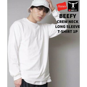 �W�[���Y���C�g JEANS MATE �yHANES�zBEFFY �r�[�t�B�[ H5186 �����O �X���[�u T�V���c �R�b�g��100% �w�r�[�E�F�C�g �^�t�Ō^���ꂵ�ɂ��� �i�z���C�g�j