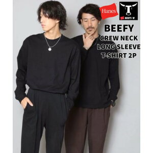 �W�[���Y���C�g JEANS MATE �yHANES�zBEEFY �r�[�t�B�[ H5186�[2 �R�b�g��100% �����O �X���[�u T�V���c 2P 2���g ���� �w�r�[�E�F�C�g �^�t�Ō^���ꂵ�ɂ��� �i�u���b�N�j