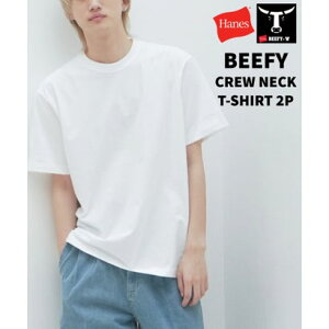 �W�[���Y���C�g JEANS MATE �yHANES�zBEEFY �r�[�t�B�[ T�V���c 2P 2���g H5180�[2 �^�t�Ō^���ꂵ�ɂ��� �i�z���C�g�j�w�C���Y ���j�Z�b�N�X ���n ���� �N���[�l�b�N