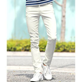 ラグスタイル LUXSTYLE スーパーストレッチスキニーデニムパンツ/スキニー デニム メンズ ジーンズ ストレッチ スキニーパンツ スキニーデニム ストレッチデニム 黒 白 春 夏 秋 服 （ホワイ