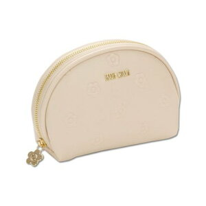 マリークワント MARY QUANT シンプルエンボスデイジーラウンドポーチ (ベージュ)