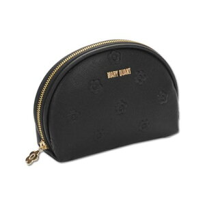 マリークワント MARY QUANT シンプルエンボスデイジーラウンドポーチ (ブラック)