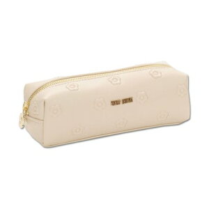 マリークワント MARY QUANT シンプルエンボスデイジースクエアペンケース (ベージュ)