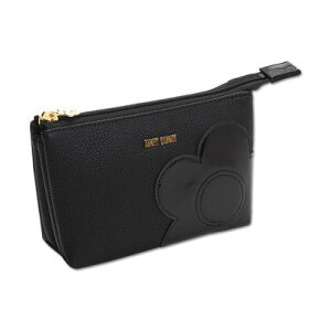 マリークワント MARY QUANT シュリンクデイジーパッチ 3ポケットポーチ (ブラック)