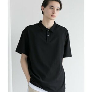 �A�C���n aimoha aimoha MENSIMPLE POLO SHIRT �n�[�t�{�^�� ���� �|���V���c �i�u���b�N�j